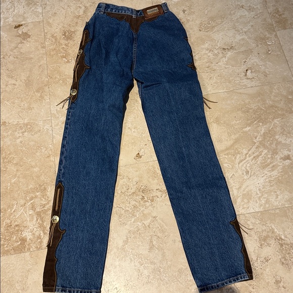 VINTAGE LAWMAN WOMENS JEANS WITH FAUX LEATHER DETAIL - Picture 5 of 14